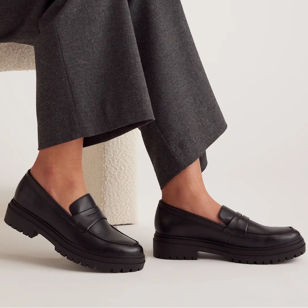 Quince Italian Leather Lug Sole Loafers
